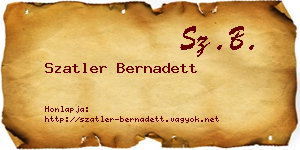 Szatler Bernadett névjegykártya