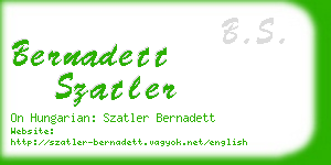 bernadett szatler business card